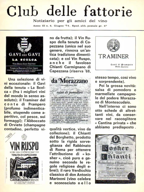 La copertina di un vecchio catalogo del Club delle Fattorie, nella storia narrata da Giorgio Giorgetti, chef a domicilio per la Lombardia.