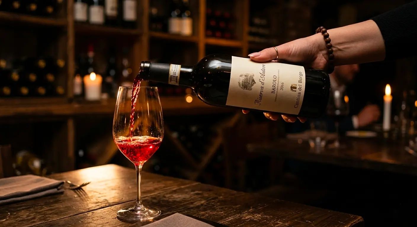 Bottiglia di vino e bicchiere per domanda 06