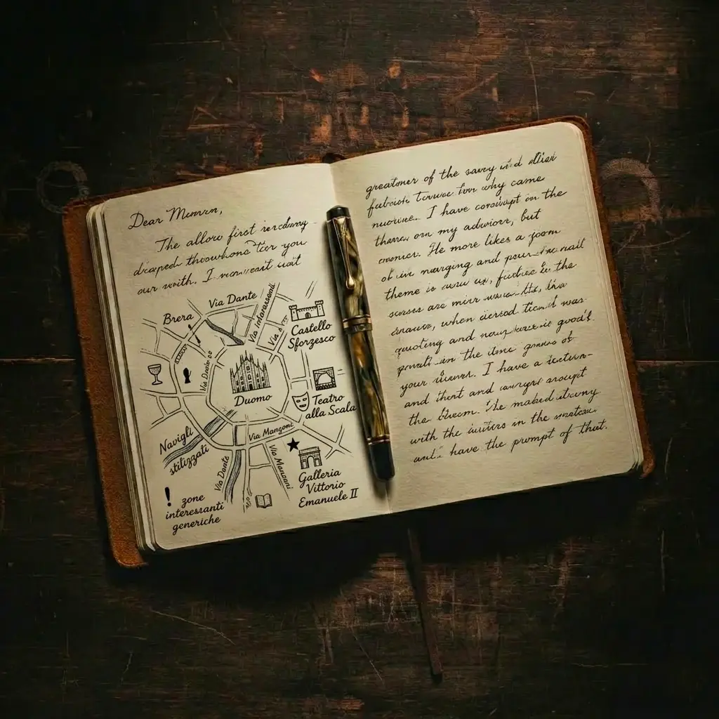 Taccuino con mappa di milano