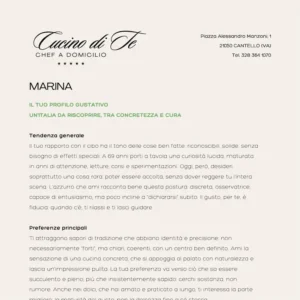 Profilo gustativo di un cliente di cucino di te - il metodo cucino di te